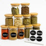 Imagem da oferta Pote de Vidro Hermetico Tampa Bambu Porta Temperos Bambu Potes Para Temperos Pote de Vidro Para Tempero 10un