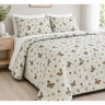 Imagem da oferta Colcha Piquet Cama Casal Queen Cobre Leito Com 3 Peças Borboleta Marrom