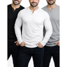 Imagem da oferta Kit 3 Camisetas Henley Slim Manga Longa