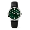 Imagem da oferta Relógio Masculino Bazeli Amazônia 40mm Couro Preto Fundo Verde Caixa Prata Com Data e Lu