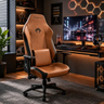 Imagem da oferta Python Fly Cadeira Gamer Reclinável 155° com Apoio de Braço 3D Assento Extra Largo e Design Racing Marrom