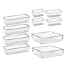 Imagem da oferta Kit 10 Organizador Multiuso Modular Gaveta Acrilico Rebirth Cor Cristal