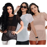 Imagem da oferta Kit 3 Blusas de Tule Academia Fitness