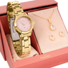 Imagem da oferta Relógio Feminino Condor Dourado Fundo Rosa Com Conjunto Semi-joia