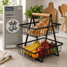 Imagem da oferta Fruteira De Mesa 2 Andares - Preta