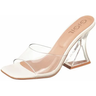 Imagem da oferta Tamanco Salto Acrílico Transparente Vinil Confortavel Moda