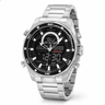 Imagem da oferta Relógio Technos Masculino Bjk626aa1k 50 Milímetros Anadigi Prata Todo Em Aço Inox Com Cronógrafo Alarme Calendário Prova D´agua 100m