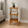 Imagem da oferta Mesa De Cabeceira Criado Retro Cama Quarto Suite Brilhante Brancoamadeirado