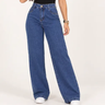 Imagem da oferta Calça Jeans Feminina Wide Leg Cintura Alta Pantalona Larga