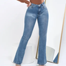 Imagem da oferta Calça Jeans Flare Feminina Cintura Alta Elastano Blogueira