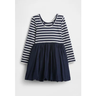 Imagem da oferta Vestido Infantil GAP Listrado Manga Longa Azul Marinho