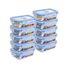 Imagem da oferta Kit com 10 Potes de Vidro Gato Panda 370 ml Retangular com Tampa Hermética Azul