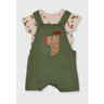 Imagem da oferta Conjunto Infantil Macacão e Body Kyly Girafa Verde Musgo