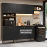 Imagem da oferta Armário de Cozinha Compacta 235cm Rusticpreto Gourmet Madesa Xc03