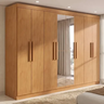 Imagem da oferta Guarda-Roupa Casal Móveis Lopas Easy Slim 8 Portas Espelho Marrom Moderno