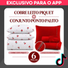 Imagem da oferta Kit 6 Peças Lençol Cobre Leito Piquet + Jogo de Fronhas Ponto Palito