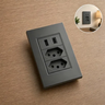 Imagem da oferta Tomada Dupla Usb Eletro Mex Espelho Parede Universal Duas portas USB 4x2 ABS 10A Embutir Preto fosco
