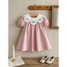 Imagem da oferta Cozy Pixies Vestido Evasê com Gola Babado Floral Contrastante Branco Manga Bufante e Cintura Marcada Adequado para Pa