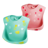 Imagem da oferta Kit Com 2 Bebê Babador De Silicone Gumy Com Pega Migalhas