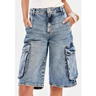 Imagem da oferta Bermuda Jeans My Favorite Reta Cargo Azul