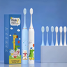 Imagem da oferta Escova De Dentes Elétrica Infantil Recarregável Bivolt USB + 4 Refis 500mAh 22cm Ultra Macia