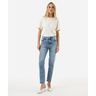 Imagem da oferta Calça mom feminina jeans cintura alta com brilhos azul