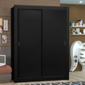 Imagem da oferta Guarda-roupa Solteiro Madesa Denver 2 Portas De Correr Preto 10946E