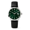 Imagem da oferta Relógio Masculino Bazeli Amazônia 40mm Couro Preto Fundo Verde Caixa Prata Com Data e Lum