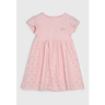 Imagem da oferta Vestido Manga Curta Infantil Kamylus Bordado Vazado Rosa