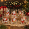 Imagem da oferta Kit 6 Canecas de Vidro Natalinas 250ml Estampadas Feliz Natal Presente de Natal Decoração Papai Noel