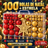 Imagem da oferta Kit 100 Bolas Natal Fosca Glitter Vermelha