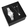 Imagem da oferta Kit Relógio Colar Brincos Prata Feminino Saint Germain 28 Mm Prateado