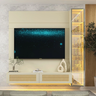Imagem da oferta Estante Home para TV até 65 Polegadas com LED e Vidro Reflecta 100% MDF 217,6CMX191,2cm Luminare Native Off White