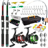 Imagem da oferta Pescamping Kit Pesca Completo 2 Varas Fibra De Vidro E 2 Molinetes Leve Com Linha Estojo E Maleta Com Acessórios - Tralha de Pescaria