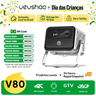 Imagem da oferta Vevshao v80 4k projetor completo hd1080p 2200 ânis lumens android 11.0 wifi 6 projetores de cinema em casa de vídeo co