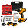 Imagem da oferta Parafusadeira Furadeira De Impacto 2 Baterias + Kit 46 Peças Amarelo 127220v 50hz60hz