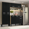 Imagem da oferta Cozinha Compacta Arizona Glam Com Armário E Balcão Carraro Cor CarvalhoPreto