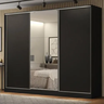 Imagem da oferta Guarda-roupa Casal Madesa Royale 100% MDF 3 Portas com Espelho Preto