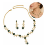 Imagem da oferta Conjunto Colar E Brincos Flor Dourado Feminino Elegante