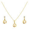 Imagem da oferta Conjunto Colar E Brinco Feminino Pérola Banhado Ouro 18k Dourado