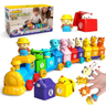Imagem da oferta Brinquedo Montessori Trem da Fazenda Educativo com Animais e Números