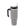 Imagem da oferta Wolff Caneca Térmica Parede Dupla Slimterm Com Base Ergonômica E Canudo Cinza 890ml