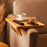 Imagem da oferta Bandeja Retangular Dobrável para Braço de Sofá 33cm x 23cm Bambu - Lyor