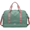 Imagem da oferta Bolsa de Viagem com Compartimento para Sapatos, Alça Transversal, Mala Esportiva para Academia e Viagens (Verde Menta Escuro com Rosê)