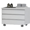 Imagem da oferta Gabinete Banheiro JOIA 60cm Rodinhas Puxador Aluminio Branco Inteiro