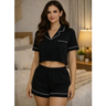 Imagem da oferta Pijama Feminino Cropped Com Vivo Conjunto De Dormir