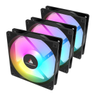 Imagem da oferta Kit Ventoinhas Acegeek Rw12 3x1, Rainbow, 3x120mm, Preto, Ag-Rw12-3X1-Bk