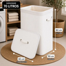 Imagem da oferta Cesto Bambu Com Tampa E Alça Para Roupa Suja Organizador 70l