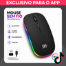 Imagem da oferta Mouse Sem Fio Recarregável Bluetooth LED RGB 1200 DPI Ultra Fino
