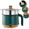 Imagem da oferta Panela Elétrica Multifuncional com Cozimento a Vapor Verde e Bege 1.8L 600W 110V Antiaderente Tampa de Vidro Temperado